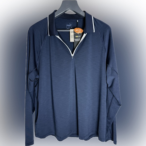 Puma Tops - Puma Women's Navy Long Sleeve Polo